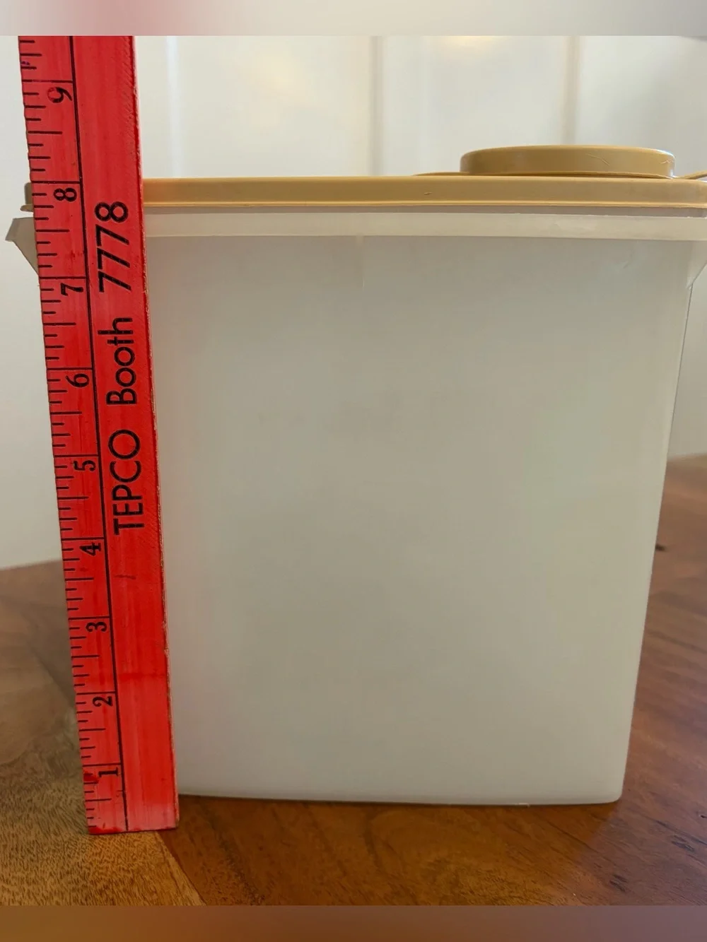 TWO Vintage Tupperware Cereal Keeper Containers #269 w/ Almond Clear Flip Lids